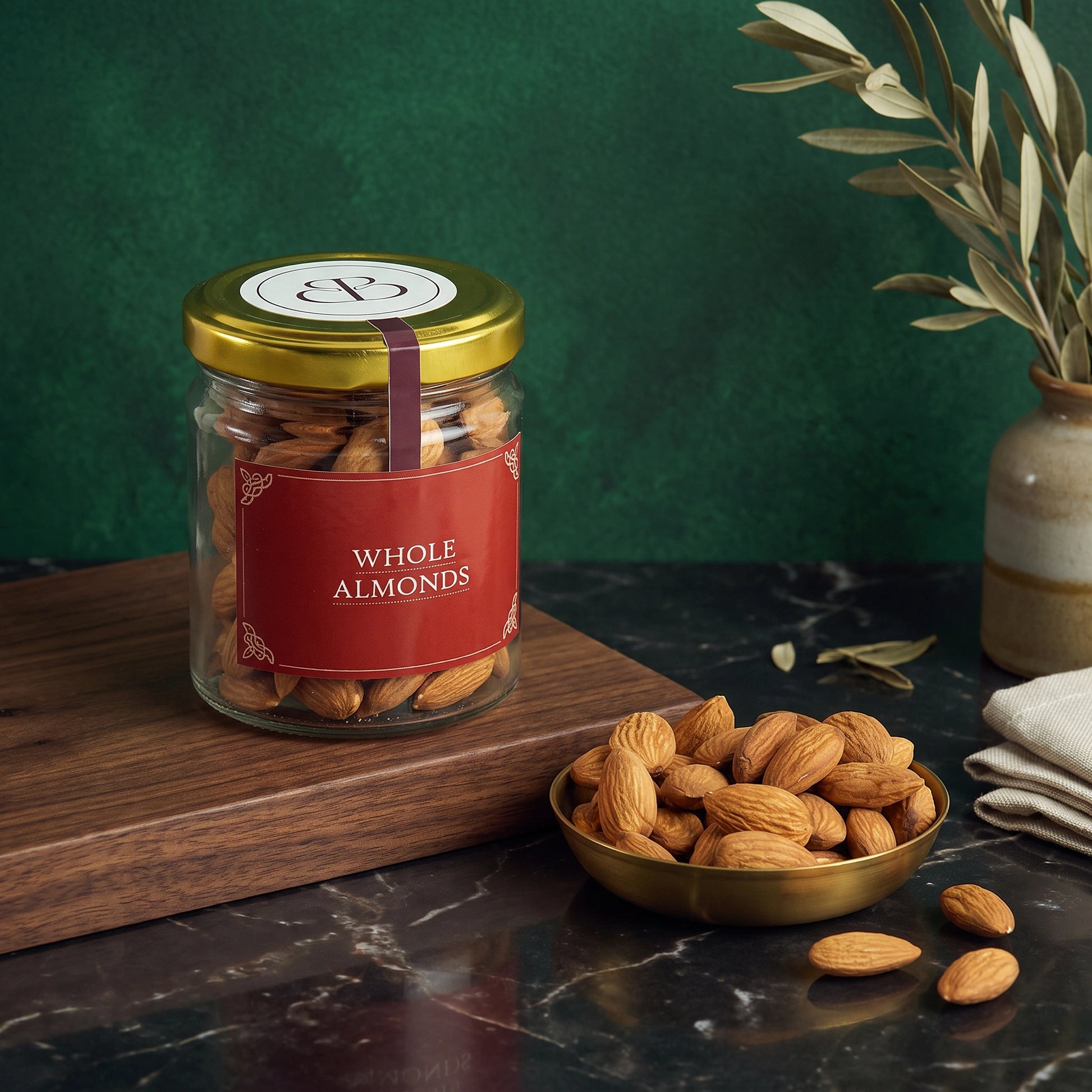 Wholesome Almonds in Glass Jar - Loopify