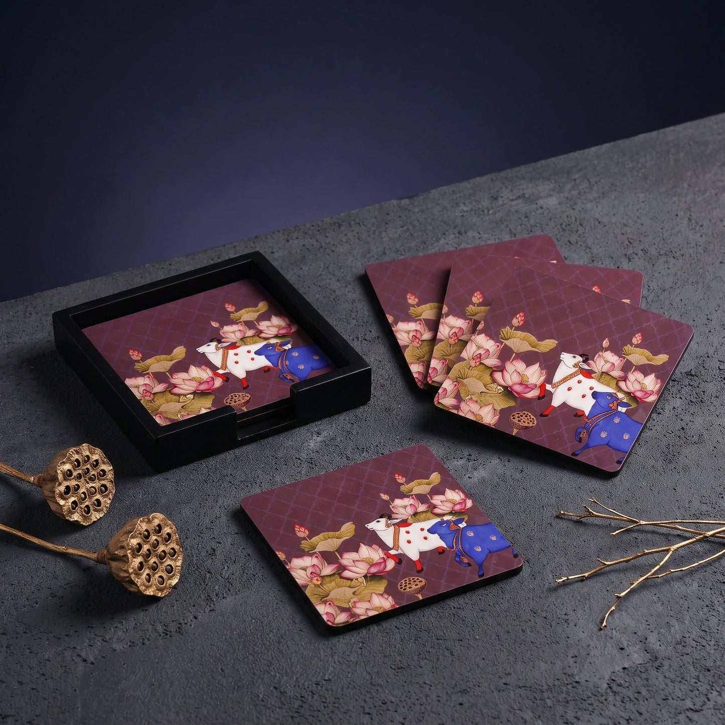 Wildlife Print Coasters – Set of 4 - Loopify