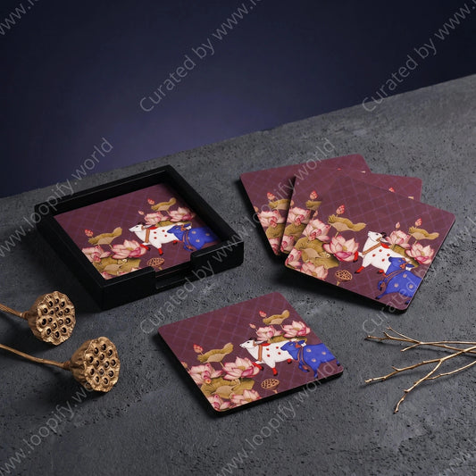 Wildlife Print Coasters – Set of 4 - Loopify