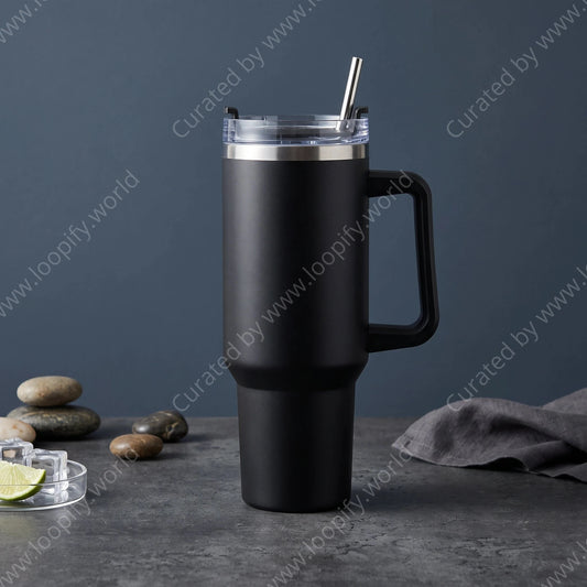Midnight Black Sipper Tumbler - Loopify