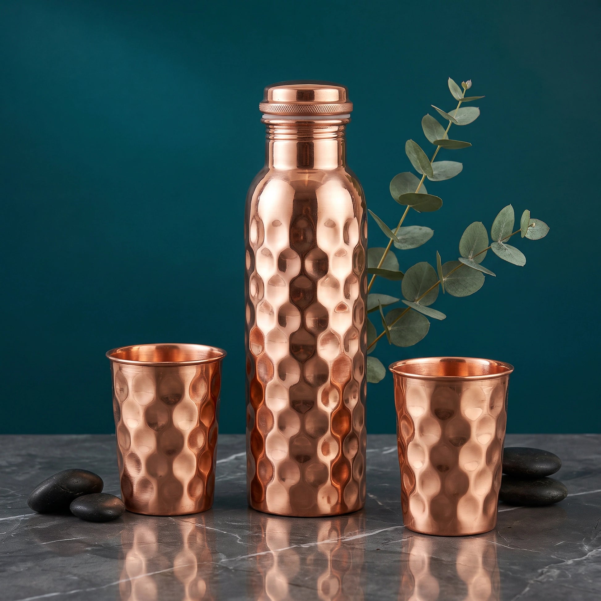 Patterned Copper Bottle & Tumbler Set - Loopify