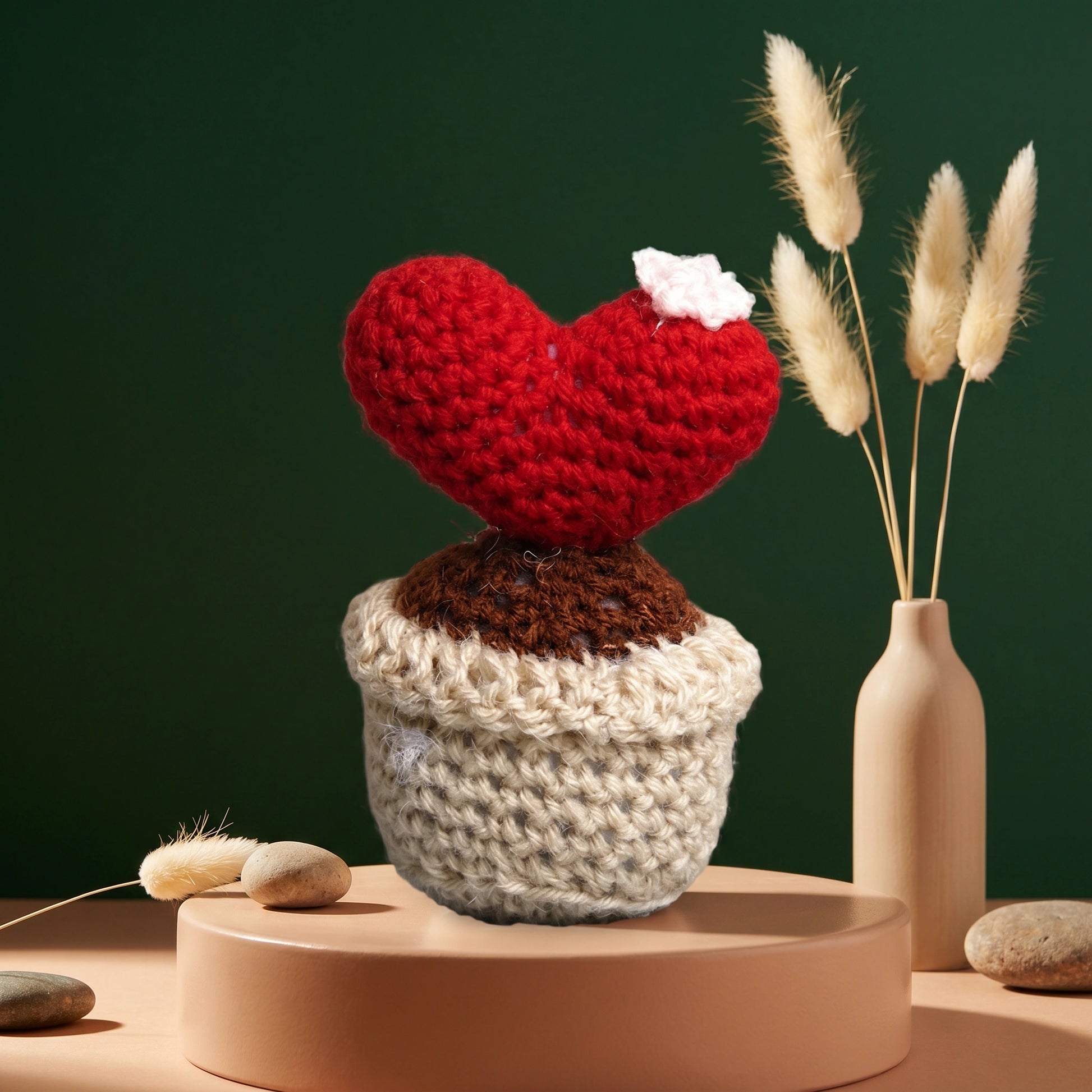 Crochet Heart in a Planter - Loopify