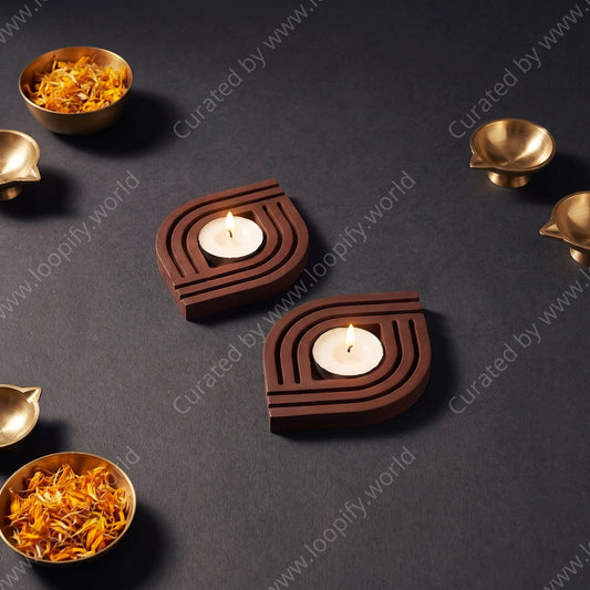 Amya Modern Diyas – Set of 4 - Loopify