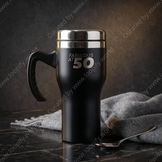 '50 & Fabulous' Drinkware - Loopify