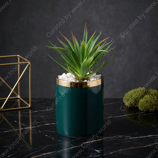 Faux Plant in Green Planter - Loopify
