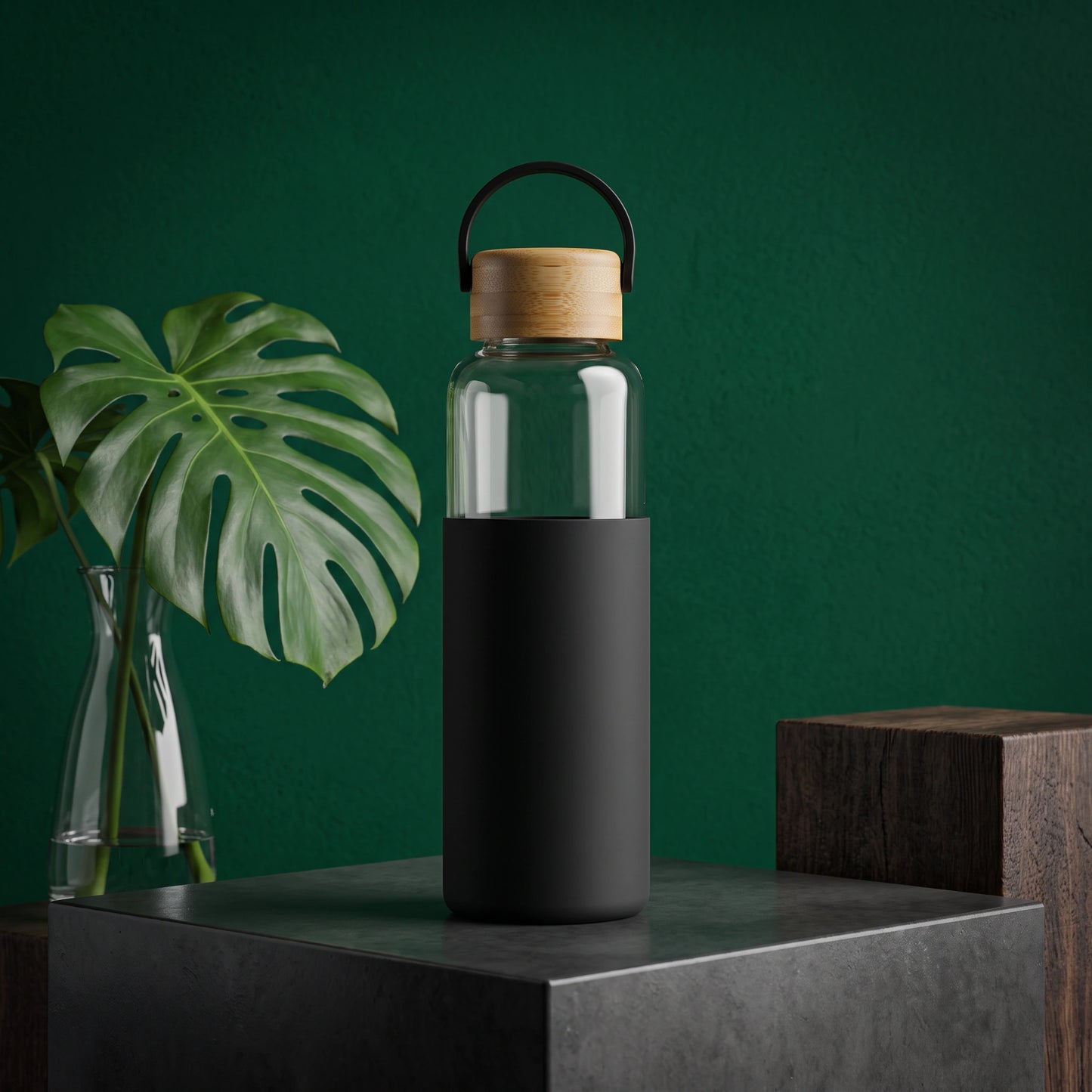 Fluere Glass Bottle – Black - Loopify