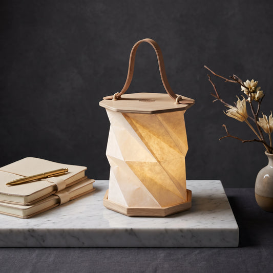 Foldable Lamp with Leather Handle - Loopify