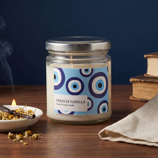 French Vanilla Candle with Evil Eye - Loopify