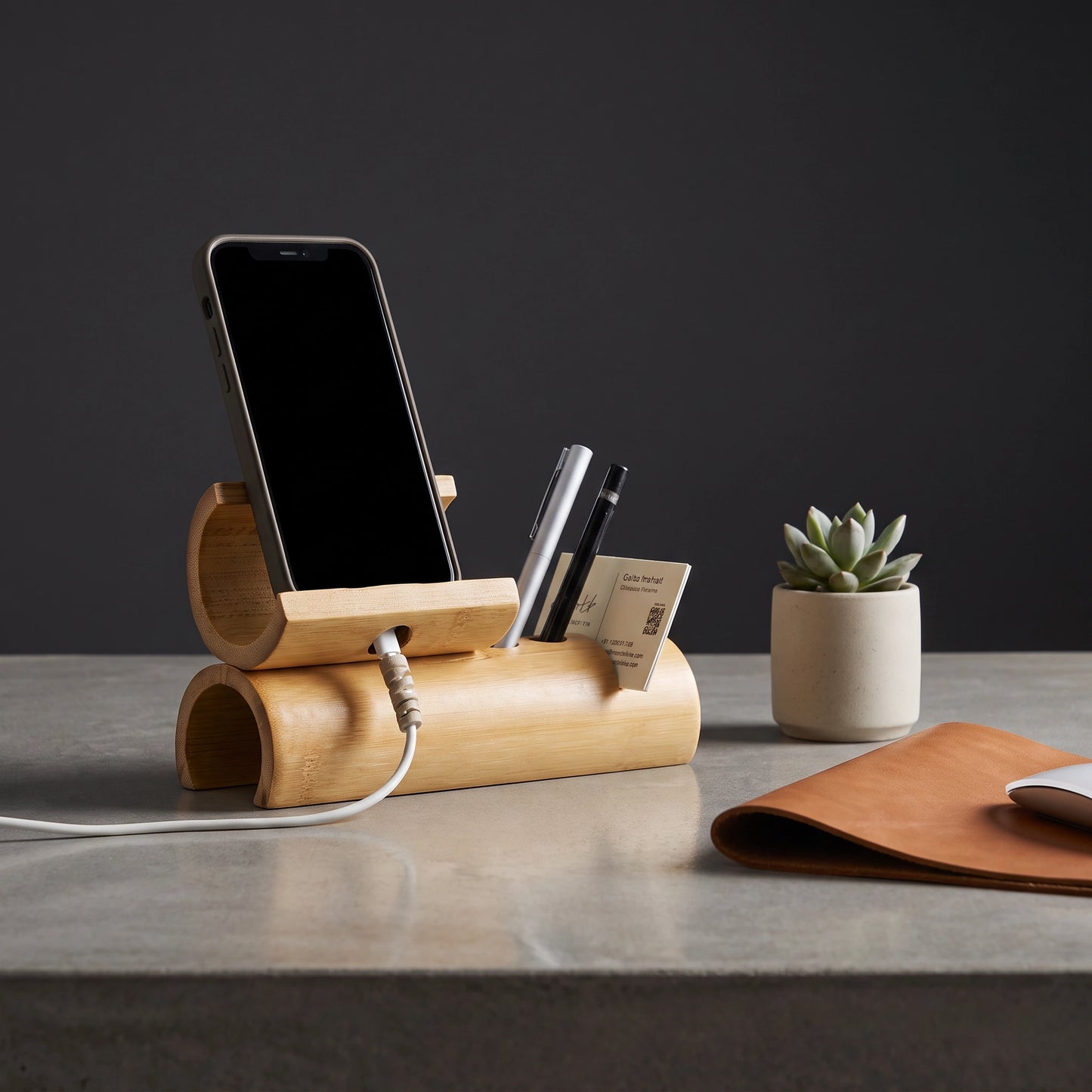Handmade Bamboo Mobile Stand - Loopify