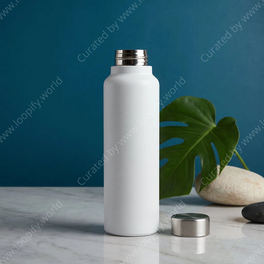 Ivory Insulated White Bottle - Loopify