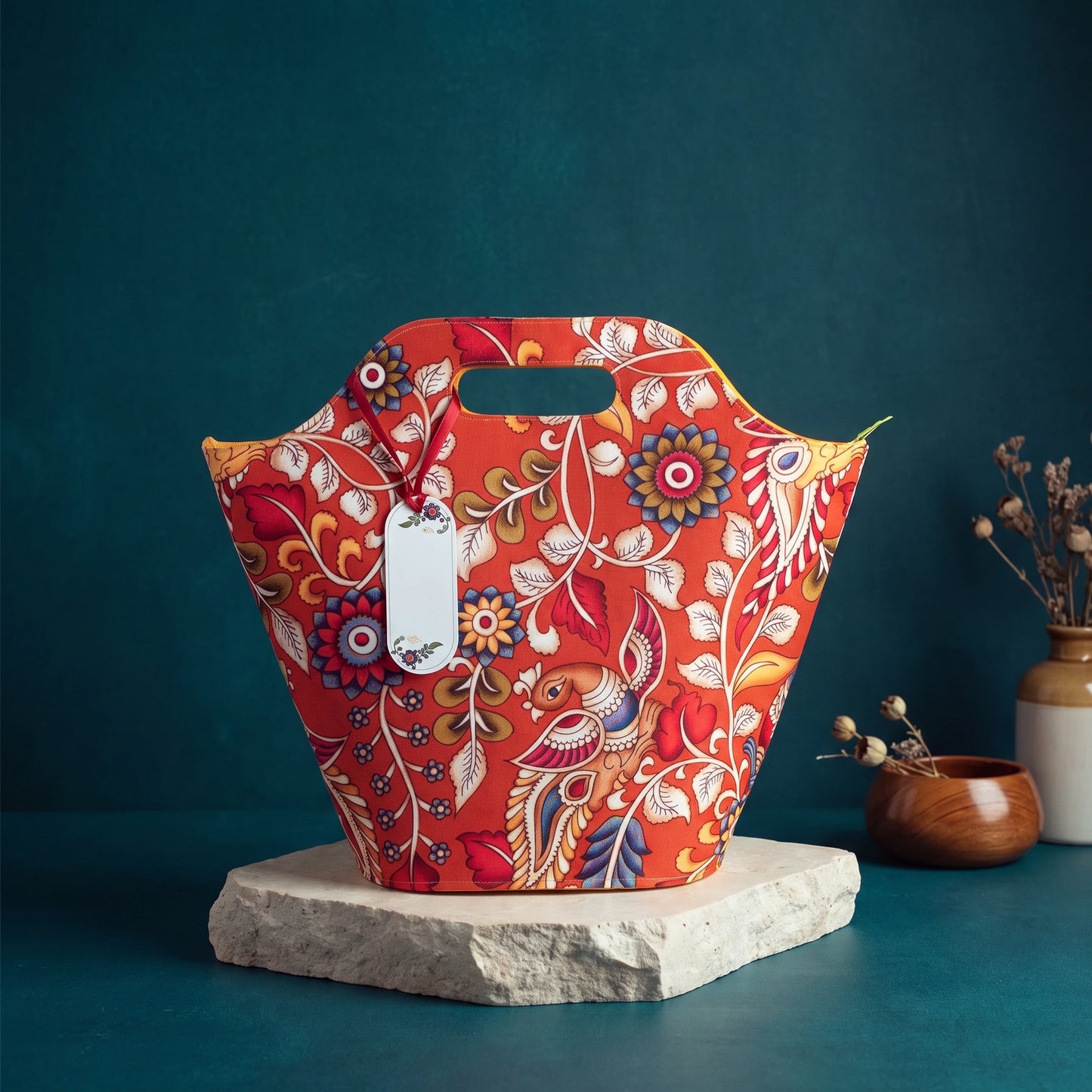 Kalamkari Printed Felt Bag - Loopify
