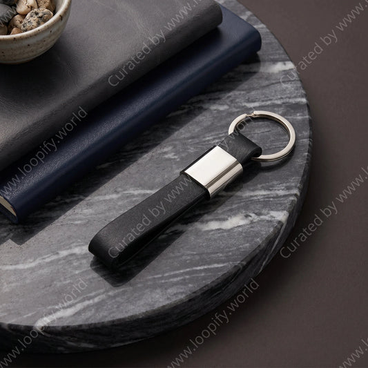 Biri Leather & Metal Keychain - Loopify