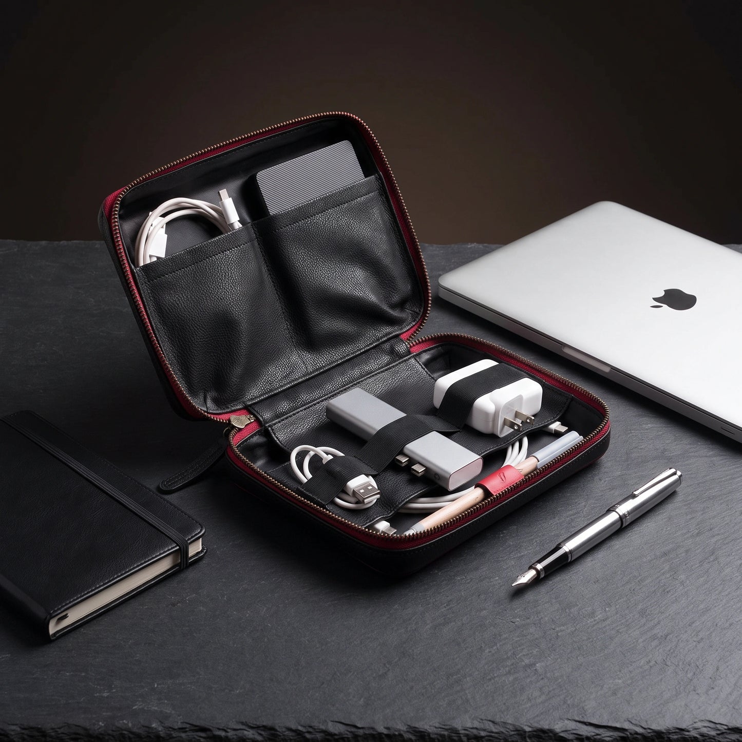 Apollo Faux Leather Tech Organizer - Loopify