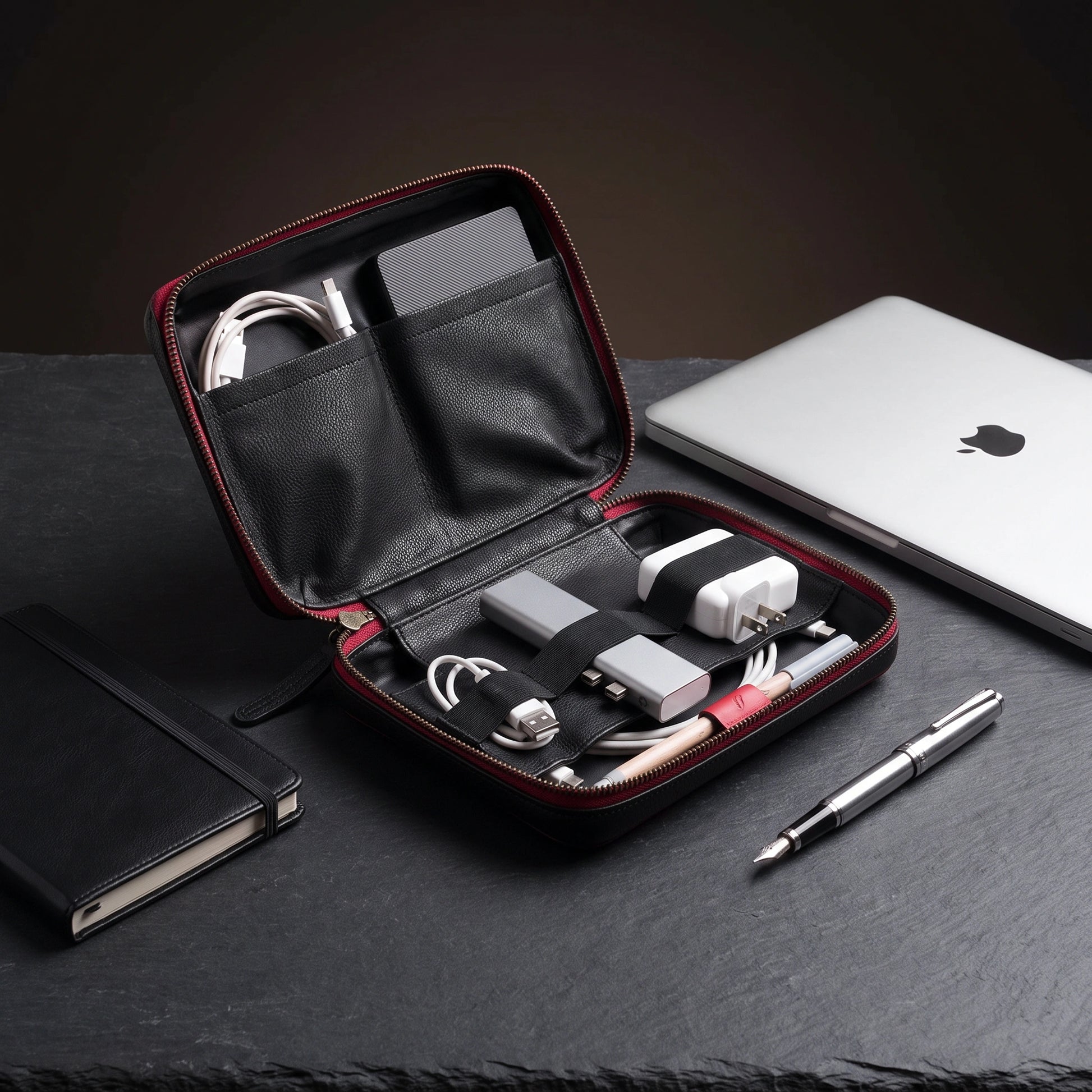 Apollo Faux Leather Tech Organizer - Loopify