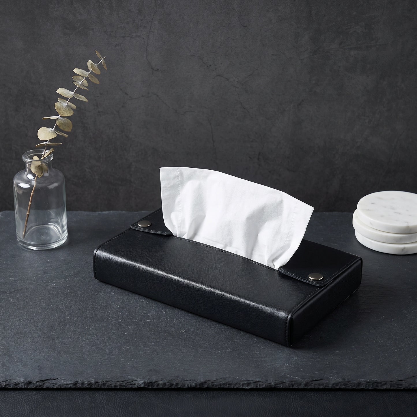Leather-Wrapped Tissue Box - Loopify