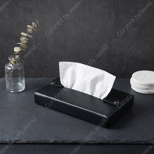 Leather-Wrapped Tissue Box - Loopify