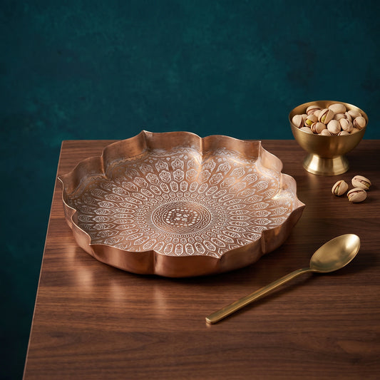 Lotus-Shaped Metal Accent Tray - Loopify
