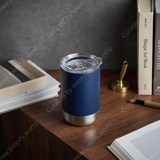 Silky Metallic Blue Insulated Mug - Loopify