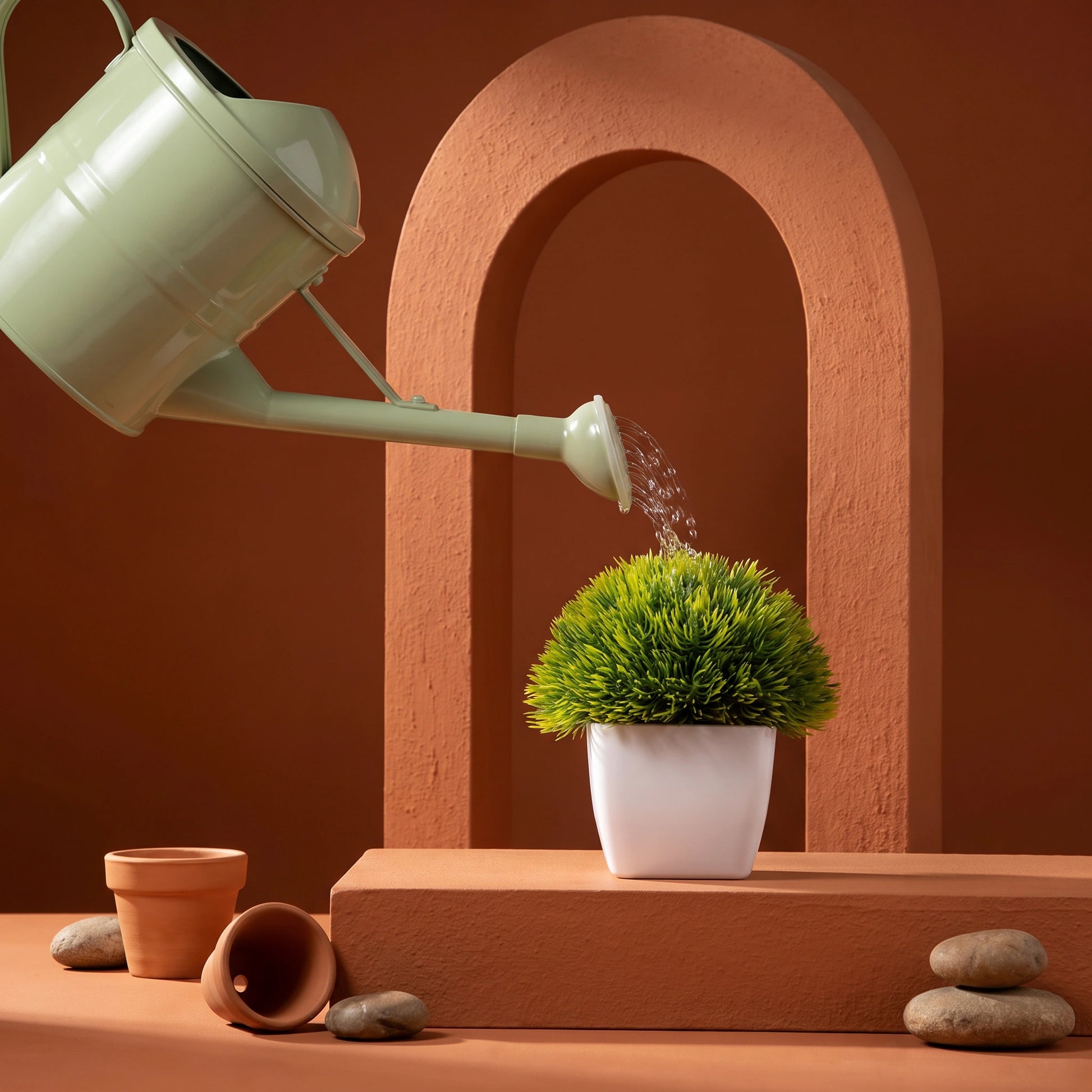 Mini Moss in White Pot - Loopify
