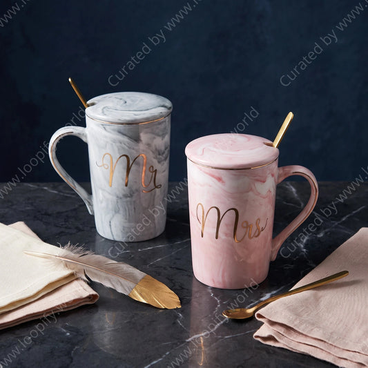 His & Hers Marble Mug Set - Loopify