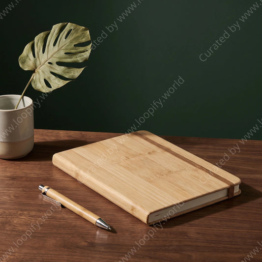 Smooth Wood Cover Notebook - Loopify