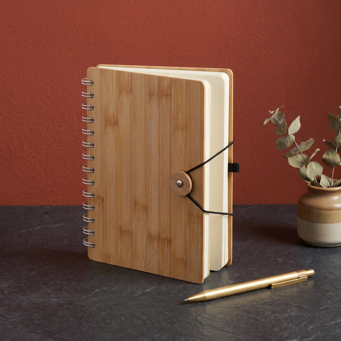 Tombol Wood-Cover Spiral Notebook - Loopify