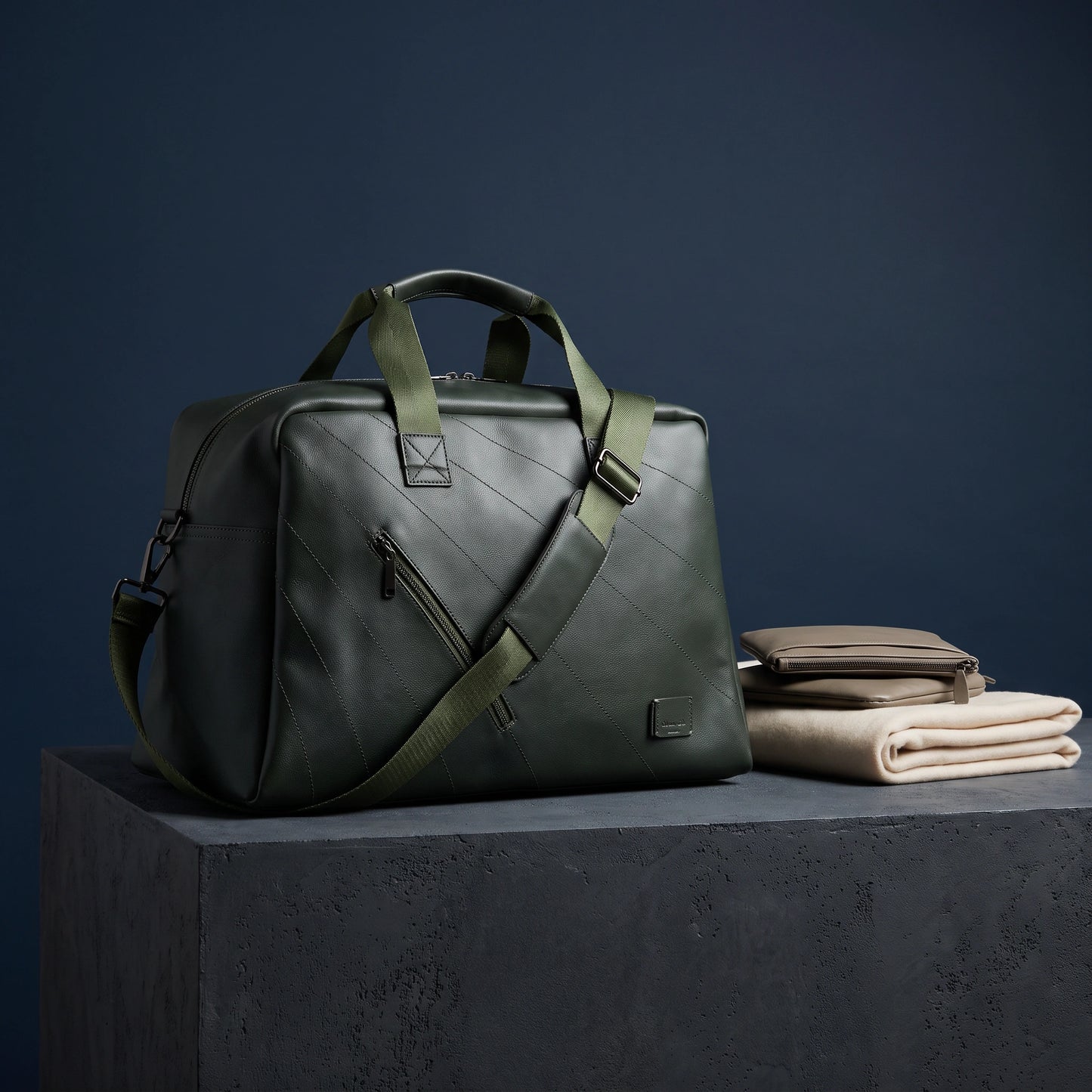 OliveFit Green Leather Gym Bag - Loopify