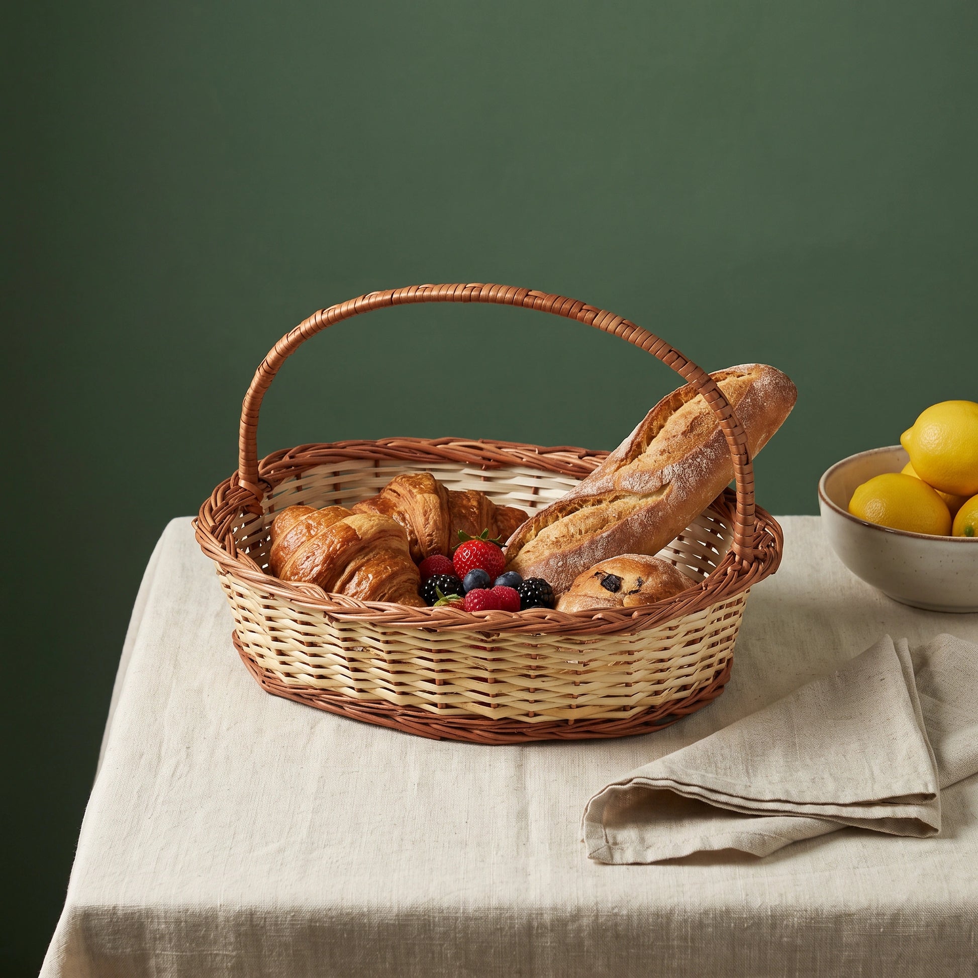 Handwoven Oval Cane Basket - Loopify