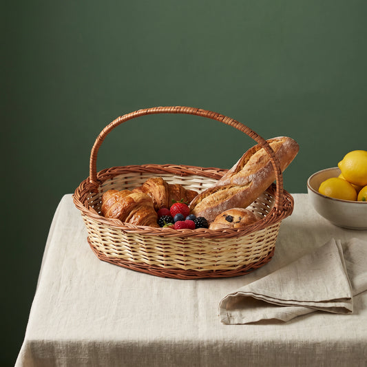 Handwoven Oval Cane Basket - Loopify