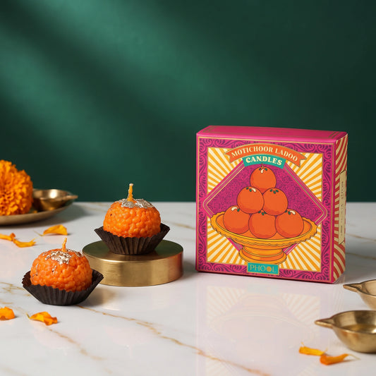 Phool Motichoor Ladoo Candles – Set of 4 - Loopify