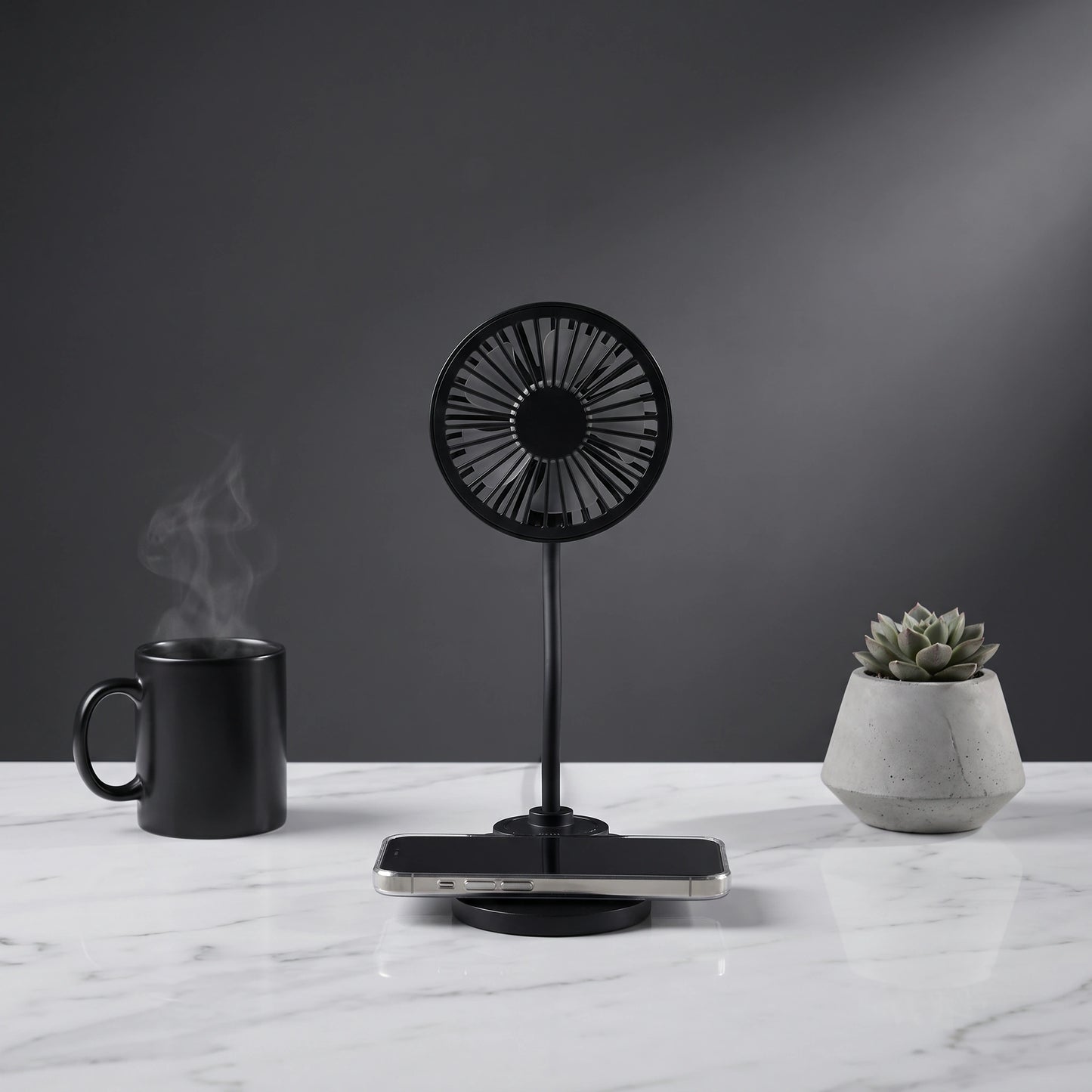 Pivot Fan & Wireless Charging Mobile Stand - Loopify