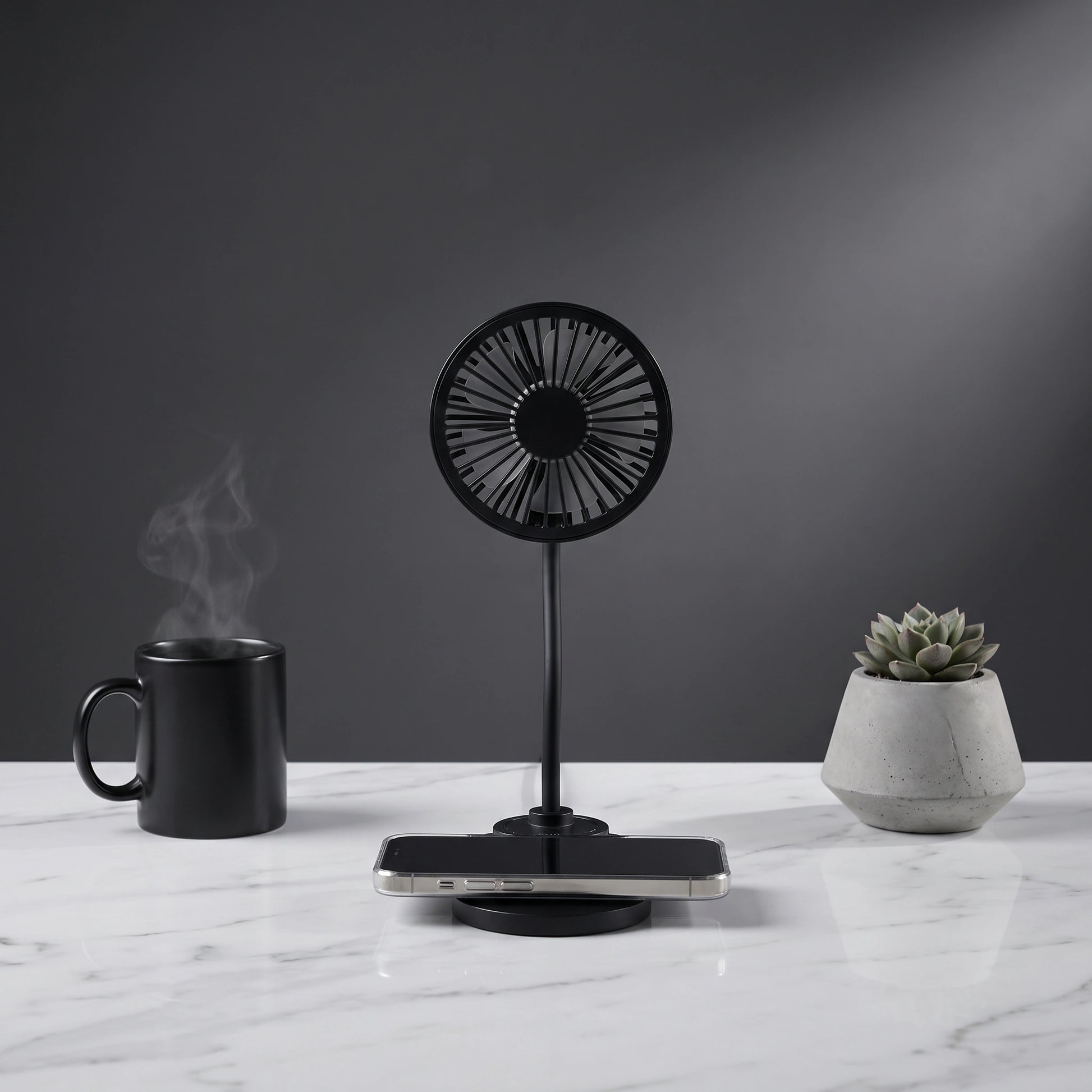 Pivot Fan & Wireless Charging Mobile Stand - Loopify