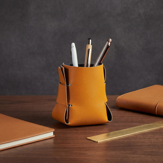 Luxe Reversible Leather Pen Stand - Loopify