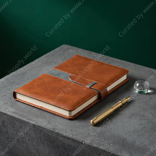 Rustic Cognac Leather Journal - Loopify