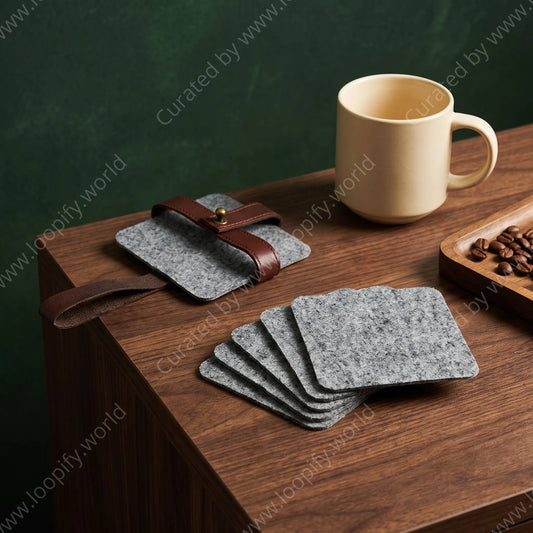 Felt Square Coasters – Set of 4 - Loopify