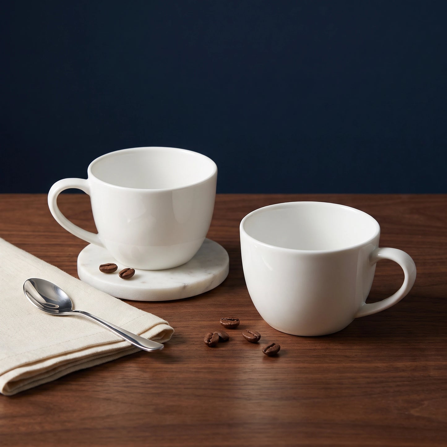 White Porcelain Tea Cups – Set of 2 - Loopify