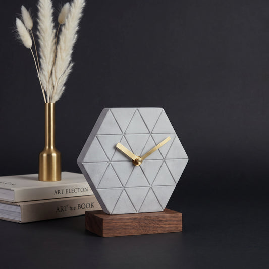 Timeless Hex Concrete Clock - Loopify