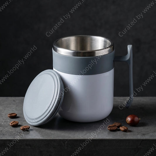 Grey Double-Wall Travel Mug - Loopify