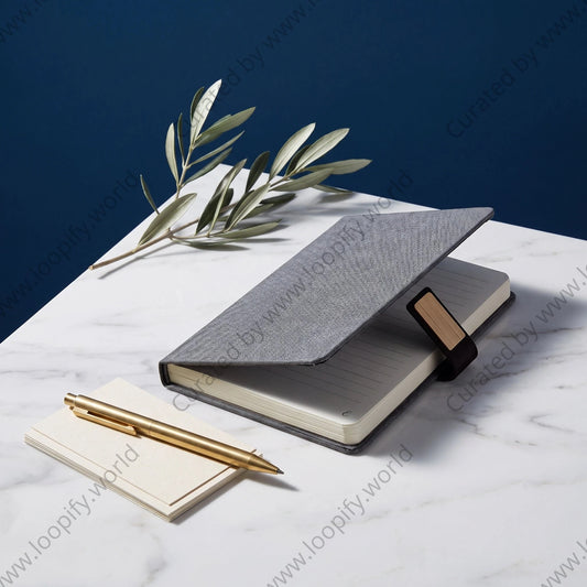 Urban Grey Fabric Notebook - Loopify