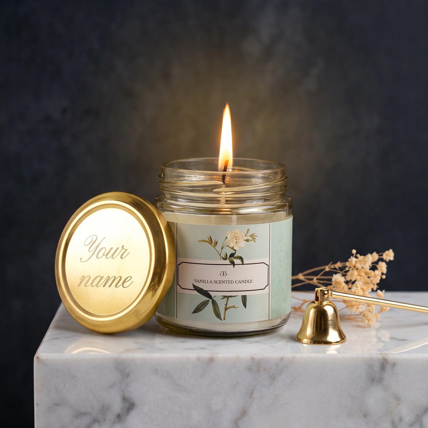 Ember Vanilla Candle – Name Engraved - Loopify