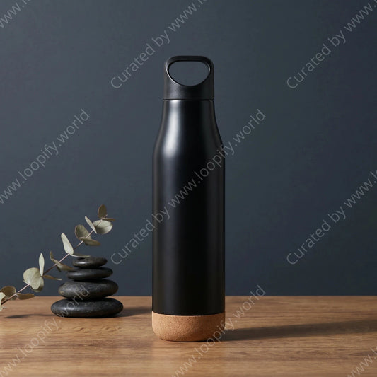 Amanzi Metal & Cork Bottle - Loopify