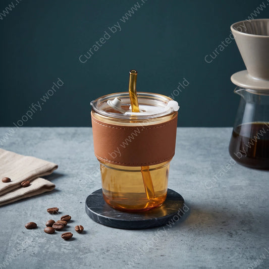 Milo Glass Sipper with Leather Sleeve - Loopify