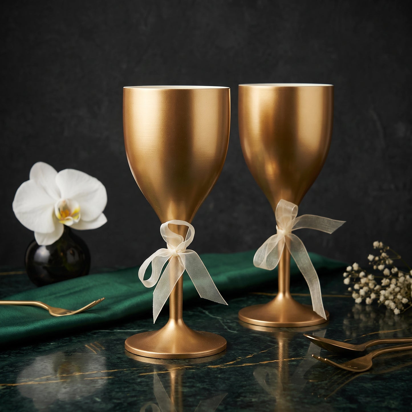 Golden Wine Glasses – Set of 2 - Loopify