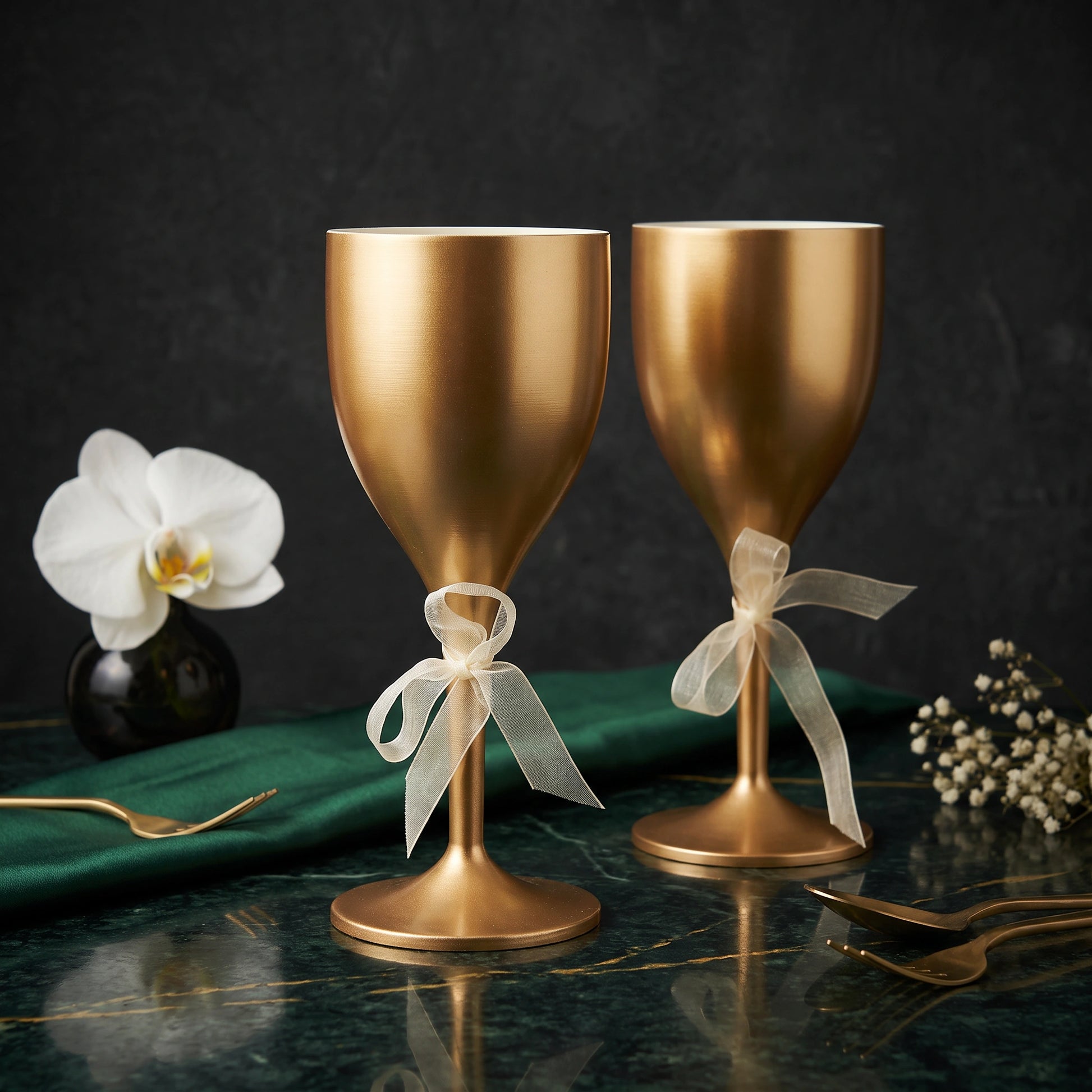 Golden Wine Glasses – Set of 2 - Loopify