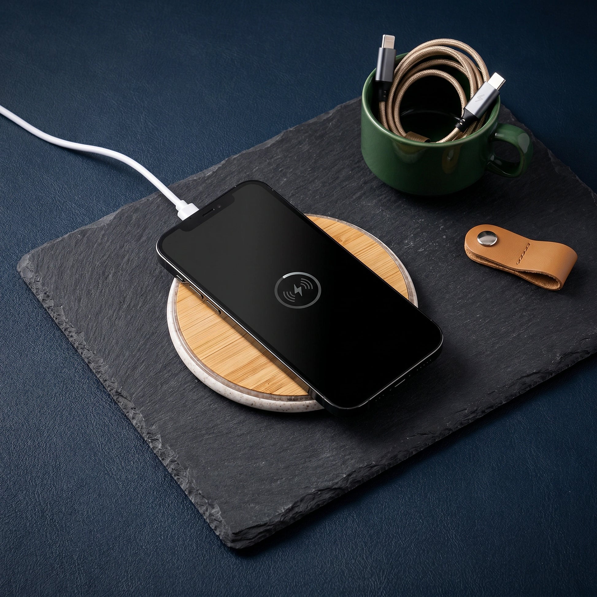 Wooden Wireless Charging Pad with USB - Loopify
