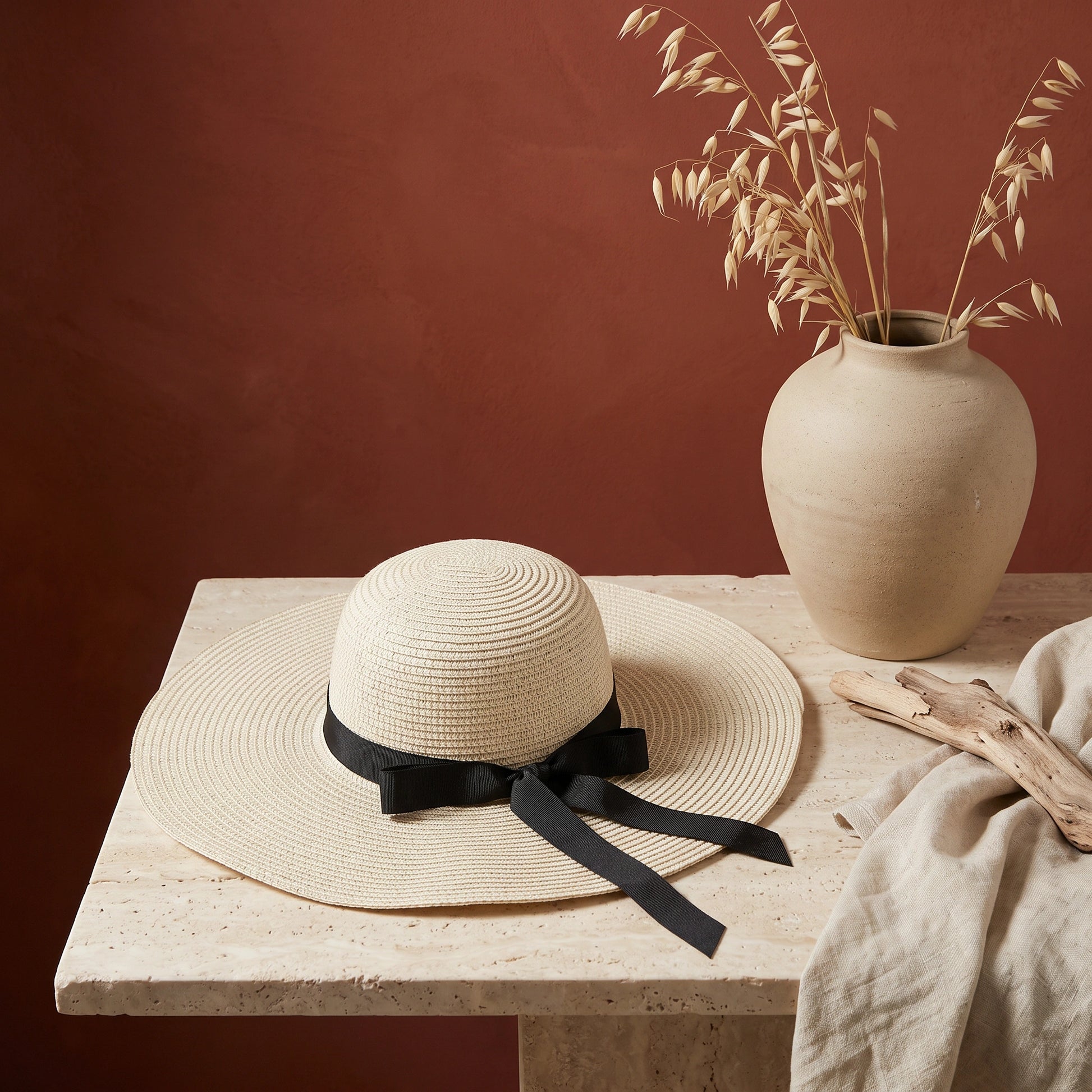 Beige Straw Sun Hat - Loopify