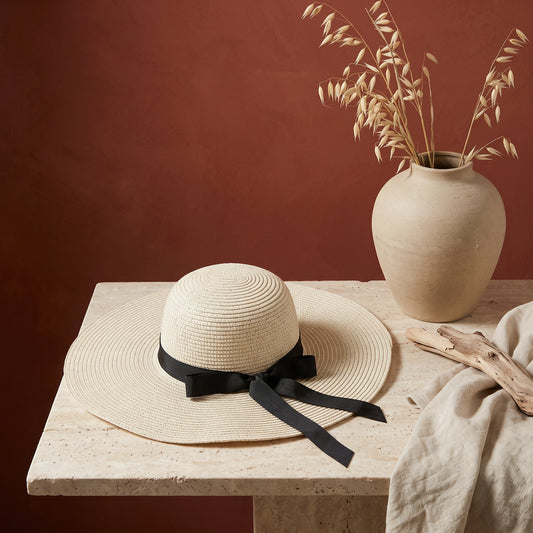 Beige Straw Sun Hat - Loopify