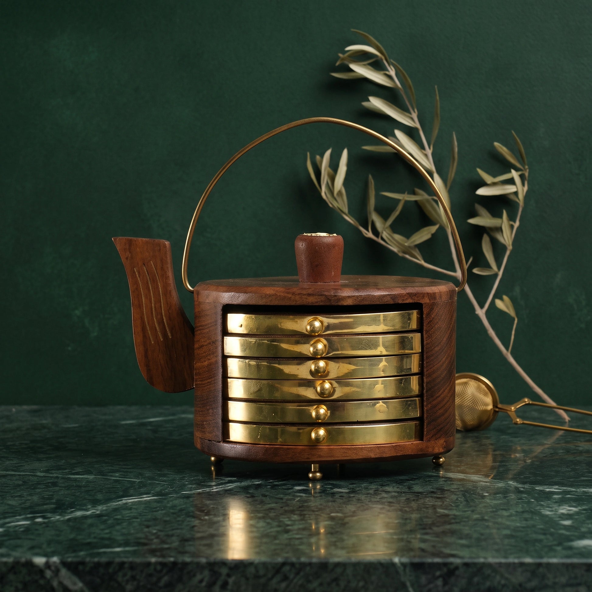 Wooden Coasters in Kettle Case - Loopify