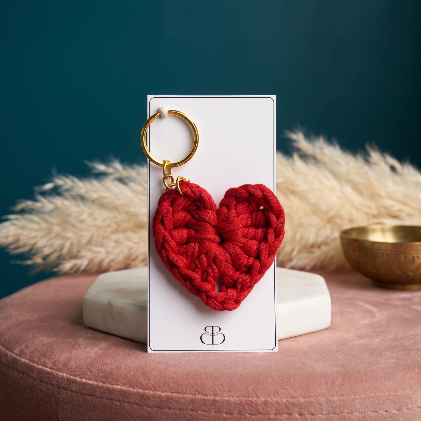 Woven Heart Token Keychain - Loopify